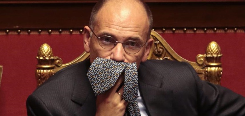 Italy's Prime Minister Letta looks on during a confidence vote at the Senate in Rome
